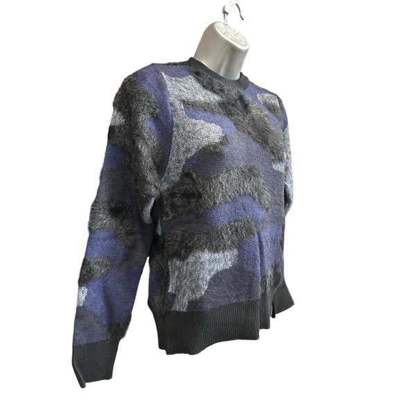 NWT Anatomie Wylie Navy Camo Crewneck sweater in size small retails $178 - Picture 2 of 6
